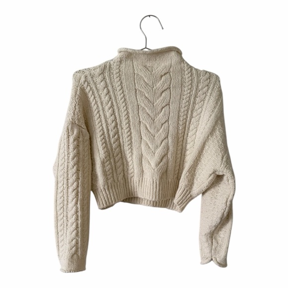 Pilcro Mock Neck Cable-knit Sweater - Picture 4 of 8